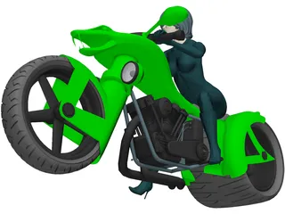 Lady Snake Moto 3D Model