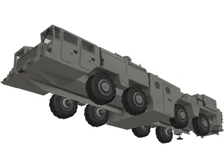 Scud Missile Launcher Maz 3D Model