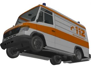 Mercedes-Benz Vario 614D German Ambulance 3D Model