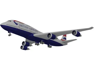 Boeing 747 British Airways 3D Model