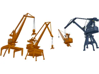 Port Handling Cranes 3D Model