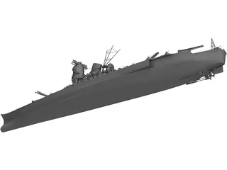 Yamato Battleship 3D Model