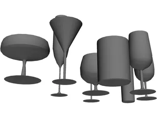 Drinking Glasses 3D Model