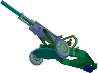 M102 Howitzer (105mm) 3D Model