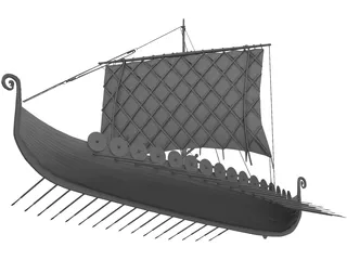 Viking Ship 3D Model