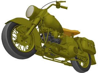 Harley-Davidson US Army (1940) 3D Model