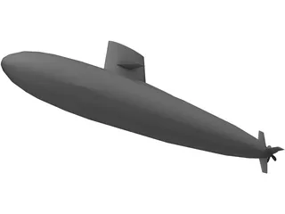 Skipjack Submarine 3D Model