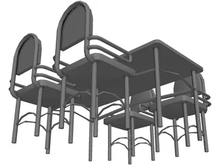 Table and Chairs 3D Model