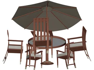 Table Set Patio 3D Model