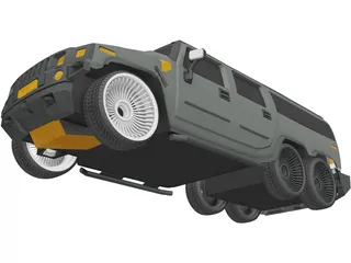 Hummer H2 Limo 3D Model