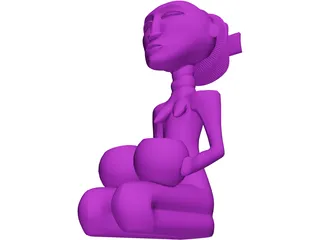 Africa Women Statue 3D Model