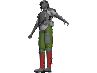 Soldier US Marine 3D Model