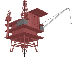 Oil Rig Sea 3D Model