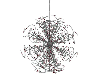 Outburst Crystal and Halogen Chandelier 3D Model