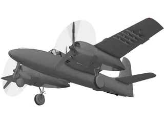 Grumman F7F Tigercat 3D Model