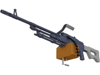 Kalashnikov Hand Machinegun 3D Model