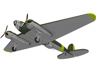 Heinkel He 111 Medium Bomber 3D Model