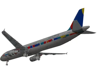 Airbus A321 Air 2000 3D Model