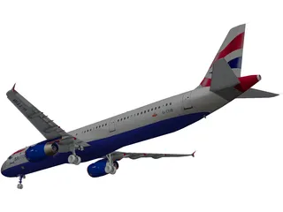 Airbus A321 British Airways 3D Model