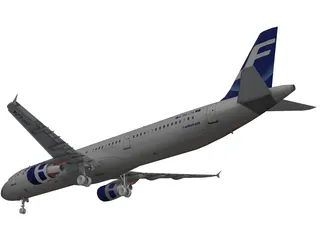 Airbus A321 FinnAir 3D Model