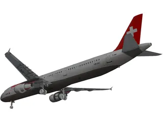 Airbus A321 SwissAir 3D Model