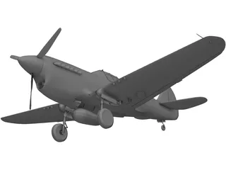 Curtiss P-40 3D Model