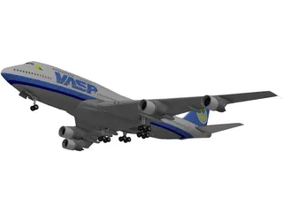 Boeing 747-400 VASP Brasil 3D Model