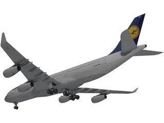 Airbus A340-200 Lufthansa 3D Model