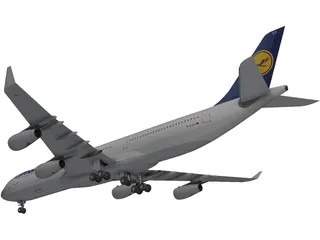 Airbus A340-300 Lufthansa 3D Model