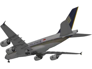 Airbus A380-800 Singapore Airlines 3D Model