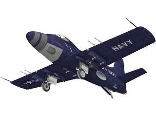 Douglas A2D-1 Skyshark 3D Model