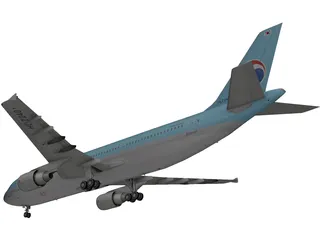 Airbus A300-600 Korean Air 3D Model