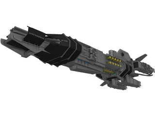 H.M.S.S. Thunderchild Space Ship 3D Model