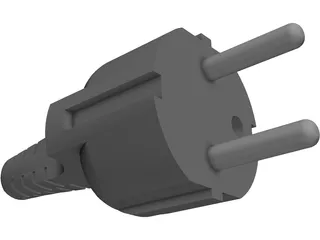 European Electrical Plug 3D Model