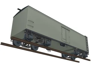 Canadian Box Baggage Car 3D Model