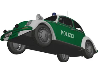 Volkswagen Beetle German Police 3D Model