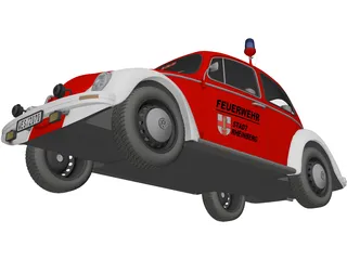 Volkswagen Beetle German Fire 3D Model