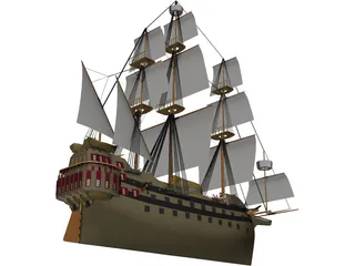 Galleon Early Spanish 3D Model