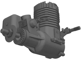 RC OS .50 Engine with Standard Muffler 3D Model