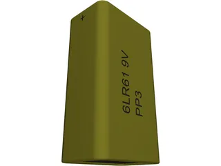 PP3 Battery 3D Model