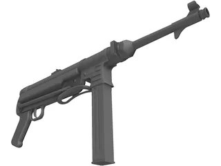MP-40 Sub Machine Gun 3D Model