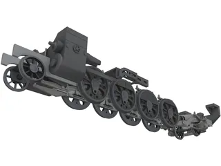 Train Chassis Detailed 3D Model