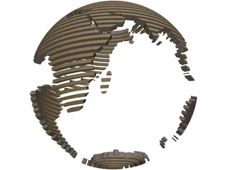 Globe World Map 3D Model