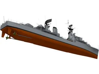 Destroyer Friesland (1958) 3D Model