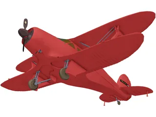 Beechcraft 17 Staggerwing 3D Model
