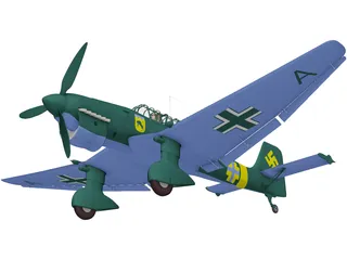 Junkers Ju 87B-1 Stuka 3D Model