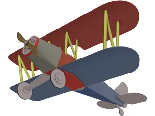 Mickys Doppeldecker Airplane 3D Model