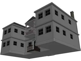 2-Story Vacation House 3D Model