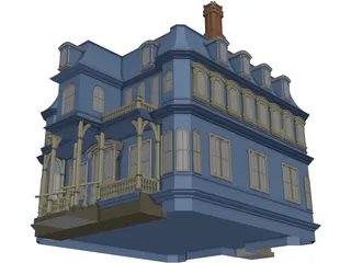 2-Story Victorian House 3D Model