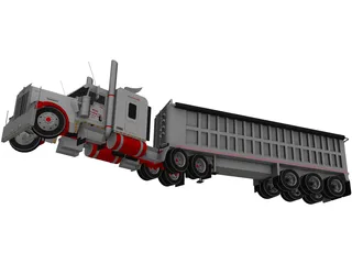 Kenworth W900 with Trailer 3D Model